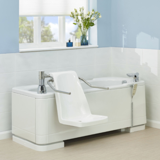 Scorpio 1700 and 1800 powered height adjustable baths with transfer seats