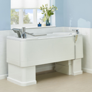 Scorpio 1800 powered height adjustable bath with transfer seat