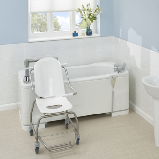 Scorpio 1700 and 1800 powered height adjustable baths with transfer seats