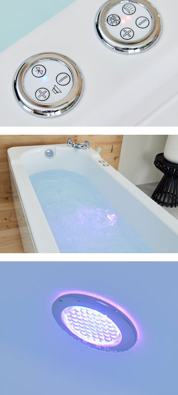 Bath digital control panel to adjust the bath, water, Bluetooth sound and lighting