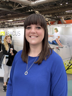 Louise Sharp at the OT show event stand